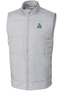 Cutter and Buck Marshall Thundering Herd Mens Grey Stealth Hybrid Quilted Vest Big and Tall Vest