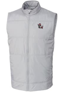 Cutter and Buck NC State Wolfpack Mens Grey Stealth Hybrid Quilted Vest Big and Tall Vest