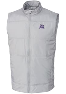 Cutter and Buck Northwestern Wildcats Mens Grey Stealth Hybrid Quilted Vest Big and Tall Vest