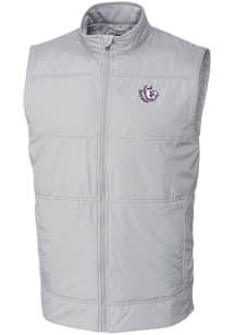 Cutter and Buck TCU Horned Frogs Mens Grey Stealth Hybrid Quilted Vest Big and Tall Vest