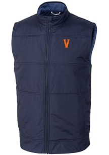 Cutter and Buck Virginia Cavaliers Mens Navy Blue Stealth Hybrid Quilted Vest Big and Tall Vest