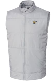 Cutter and Buck West Virginia Mountaineers Mens Grey Stealth Hybrid Quilted Vest Big and Tall Ve..