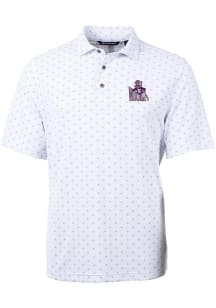 Cutter and Buck K-State Wildcats Mens White Virtue Tile Print Short Sleeve Polo