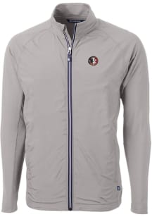 Cutter and Buck Florida State Seminoles Mens Grey Adapt Eco Knit Big and Tall Light Weight Jacke..