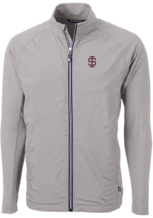 Cutter and Buck Southern Illinois Salukis Mens Grey Adapt Eco Knit Big and Tall Light Weight Jac..