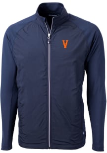 Cutter and Buck Virginia Cavaliers Mens Navy Blue Adapt Eco Knit Big and Tall Light Weight Jacke..