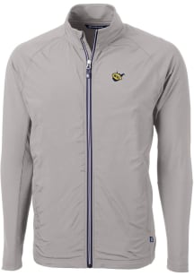 Cutter and Buck West Virginia Mountaineers Mens Grey Adapt Eco Knit Big and Tall Light Weight Ja..