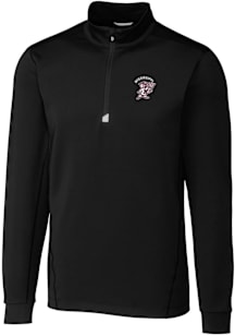 Cutter and Buck Mississippi State Bulldogs Mens Black Vault Traverse Big and Tall Qtr Zip