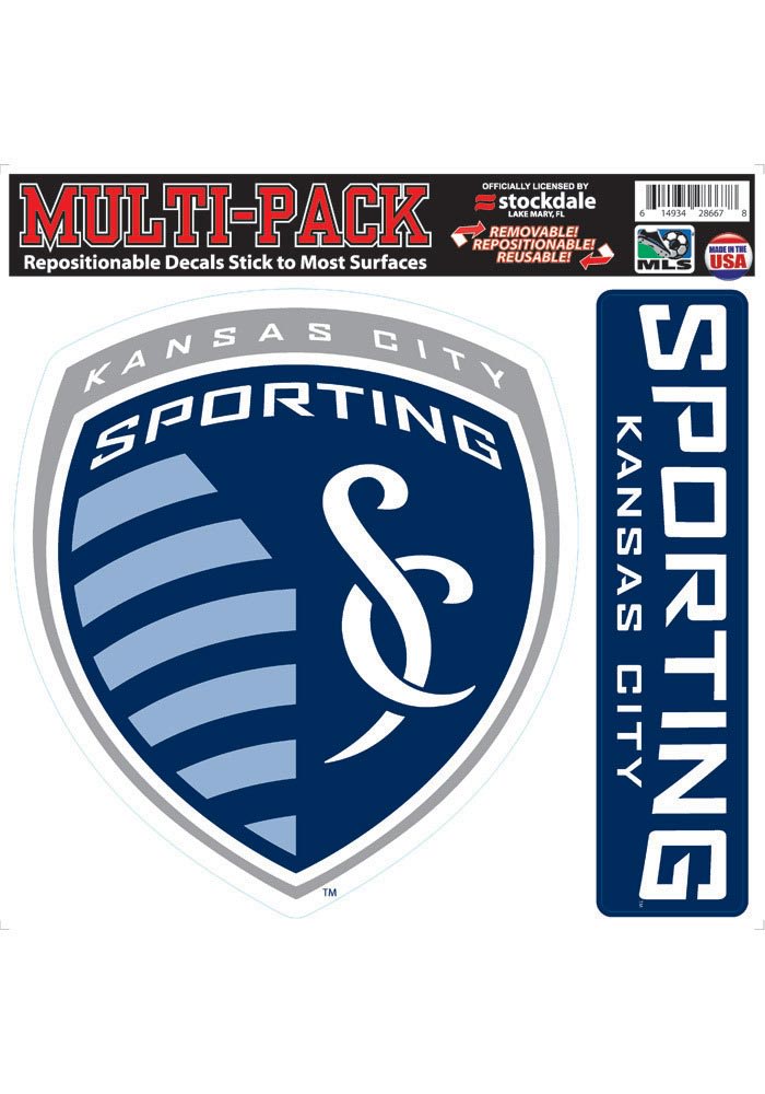 Sporting Kansas City 12x12 2 Pack Crest Auto Decal - Navy Blue