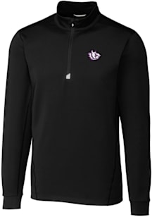 Cutter and Buck TCU Horned Frogs Mens Black Vault Traverse Big and Tall Qtr Zip