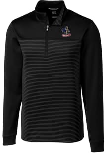 Cutter and Buck Delaware Fightin' Blue Hens Mens Black Traverse Stripe Big and Tall 1/4 Zip Pull..