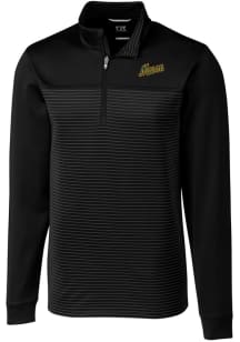 Cutter and Buck George Mason University Mens Black Traverse Stripe Big and Tall 1/4 Zip Pullover