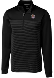 Cutter and Buck LSU Tigers Mens Black Traverse Stripe Big and Tall 1/4 Zip Pullover