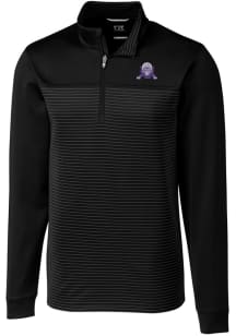 Cutter and Buck Northwestern Wildcats Mens Black Traverse Stripe Big and Tall 1/4 Zip Pullover