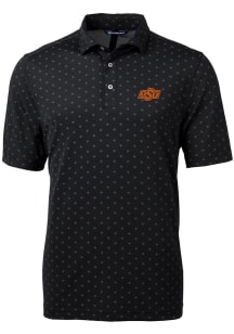 Cutter and Buck Oklahoma State Cowboys Mens Black Virtue Tile Print Short Sleeve Polo