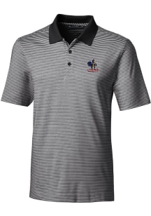 Cutter and Buck Delaware Fightin' Blue Hens Mens Black Forge Tonal Stripe Big and Tall Polos Shi..