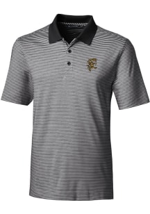 Cutter and Buck Grambling State Tigers Mens Black Forge Tonal Stripe Big and Tall Polos Shirt