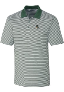Cutter and Buck Michigan State Spartans Mens Green Forge Tonal Stripe Big and Tall Polos Shirt