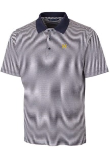Cutter and Buck Michigan Wolverines Mens Navy Blue Forge Tonal Stripe Big and Tall Polos Shirt