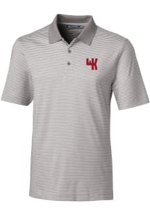 Cutter and Buck Western Kentucky Hilltoppers Mens Grey Forge Tonal Stripe Big and Tall Polos Shi..