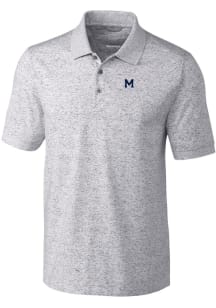 Cutter and Buck Michigan Wolverines Mens Grey Space Dye Big and Tall Polos Shirt