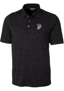 Cutter and Buck Mississippi State Bulldogs Mens Black Space Dye Big and Tall Polos Shirt