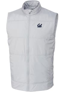 Cutter and Buck Cal Golden Bears Mens White Stealth Hybrid Quilted Windbreaker Vest Big and Tall..
