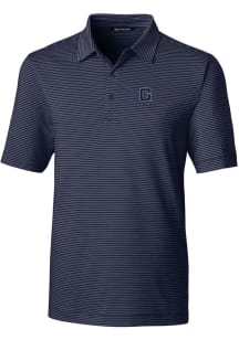 Cutter and Buck Georgetown Hoyas Mens Navy Blue Forge Pencil Stripe Big and Tall Polos Shirt