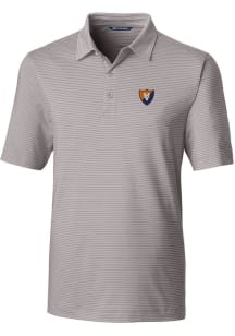 Illinois Fighting Illini Grey Cutter and Buck Vault Forge Pencil Stripe Big and Tall Polo
