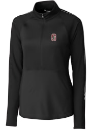Cutter and Buck Stanford Cardinal Womens Black Pennant Sport Long Sleeve Full Zip Jacket