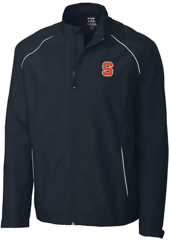 Cutter and Buck Syracuse Orange Mens Navy Blue Beacon Long Sleeve 1/4 Zip Pullover