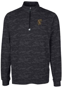 Cutter and Buck Grambling State Tigers Mens Black Traverse Camo Print Big and Tall 1/4 Zip Pullo..