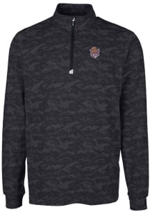 Cutter and Buck LSU Tigers Mens Black Traverse Camo Print Big and Tall 1/4 Zip Pullover