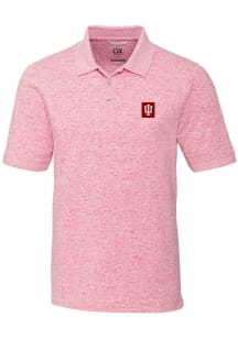 Cutter and Buck Indiana Hoosiers Mens Crimson Advantage Space Dye Short Sleeve Polo