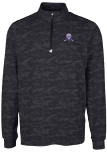 Cutter and Buck Northwestern Wildcats Mens Black Traverse Camo Print Big and Tall 1/4 Zip Pullover