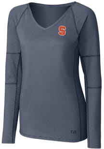 Cutter and Buck Syracuse Orange Womens Navy Blue Victory Long Sleeve T-Shirt