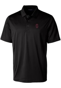 Cutter and Buck Southern Illinois Salukis Black Prospect Textured Big and Tall Polo