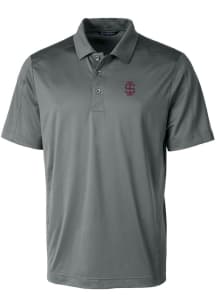 Cutter and Buck Southern Illinois Salukis Grey Prospect Textured Big and Tall Polo