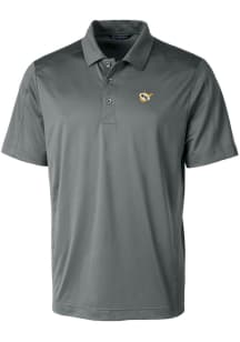 Cutter and Buck West Virginia Mountaineers Grey Prospect Textured Big and Tall Polo
