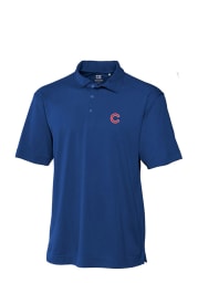 Cutter and Buck Chicago Cubs Mens Blue Genre Short Sleeve Polo