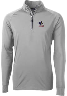 Cutter and Buck Delaware Fightin' Blue Hens Mens Grey Adapt Eco Big and Tall 1/4 Zip Pullover