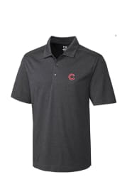 Cutter and Buck Chicago Cubs Mens Charcoal Chelan Short Sleeve Polo