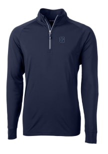 Cutter and Buck Georgetown Hoyas Mens Navy Blue Adapt Eco Big and Tall 1/4 Zip Pullover