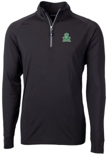 Cutter and Buck Marshall Thundering Herd Mens Black Adapt Eco Big and Tall 1/4 Zip Pullover