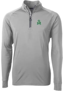 Cutter and Buck Marshall Thundering Herd Mens Grey Vault Adapt Eco Big and Tall 1/4 Zip Pullover