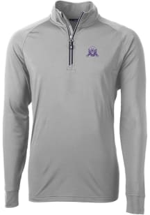 Cutter and Buck Northwestern Wildcats Mens Grey Adapt Eco Big and Tall 1/4 Zip Pullover