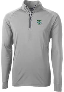 Cutter and Buck Tulane Green Wave Mens Grey Adapt Eco Big and Tall 1/4 Zip Pullover
