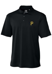 Cutter and Buck Pittsburgh Pirates Mens Black Genre Short Sleeve Polo