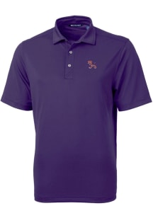Cutter and Buck Clemson Tigers Purple Virtue Eco Pique Big and Tall Polo