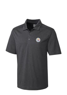 Cutter and Buck Pittsburgh Steelers Mens Charcoal Chelan Short Sleeve Polo